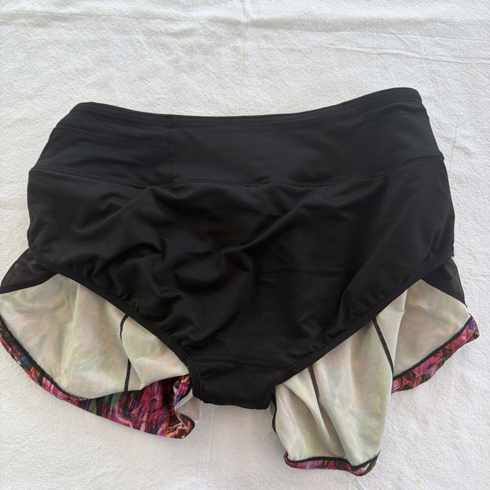 Lululemon Speed Up Short Multicolor Abstract Floral Running Shorts Womens 10 - Picture 10 of 15
